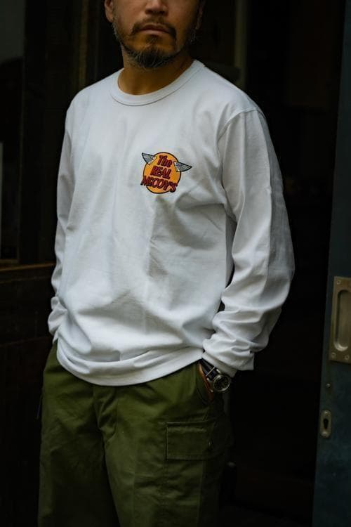 ザリアルマッコイズ LOGO ロングスリーブ 36 ホワイトS The REAL McCOY’S