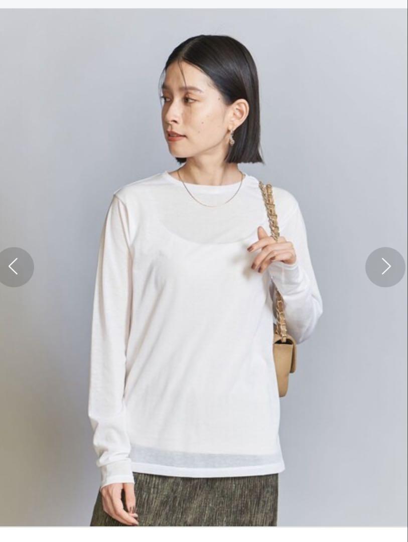 【新品】コットンナイロン天竺 シアー クルーネック Tシャツ