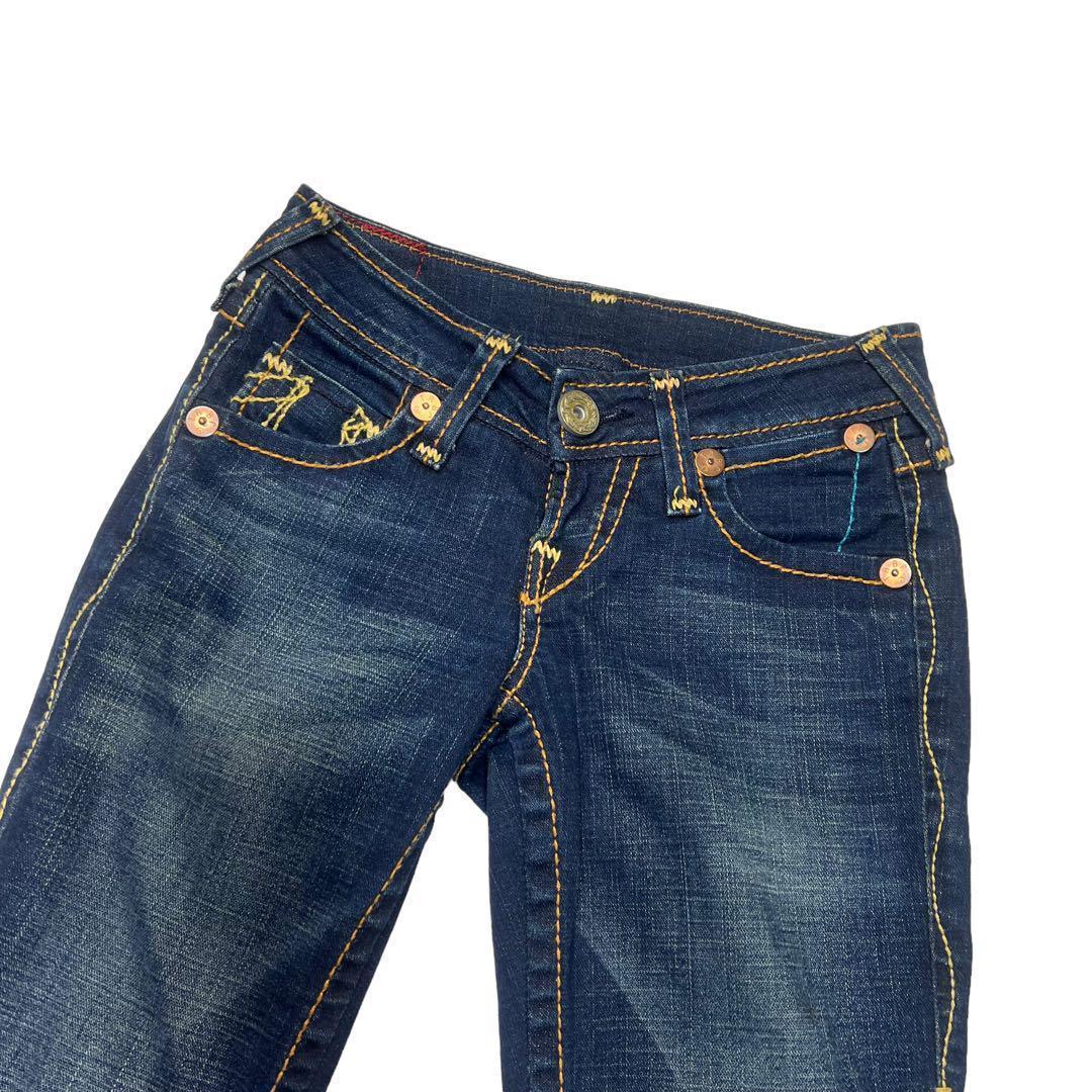 TRUE RELIGION ダメージ加工フレアジーンズパンツ 水色/VW217 TRUE RELIGION ダメージ加工フレアジーンズパンツ 水色/VW217