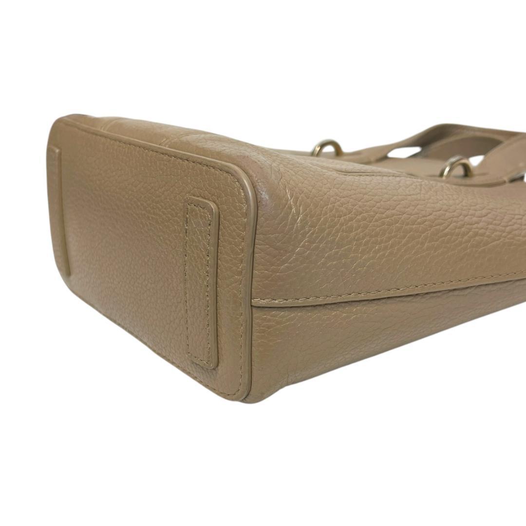 良品 FURLA 2616 2way ショルダーバッグ レザー ベージュ 本革