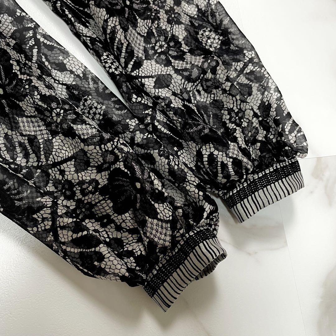 DOLCE&GABBANA ボウタイ シアーブラウス シルク 花柄 イタリア製