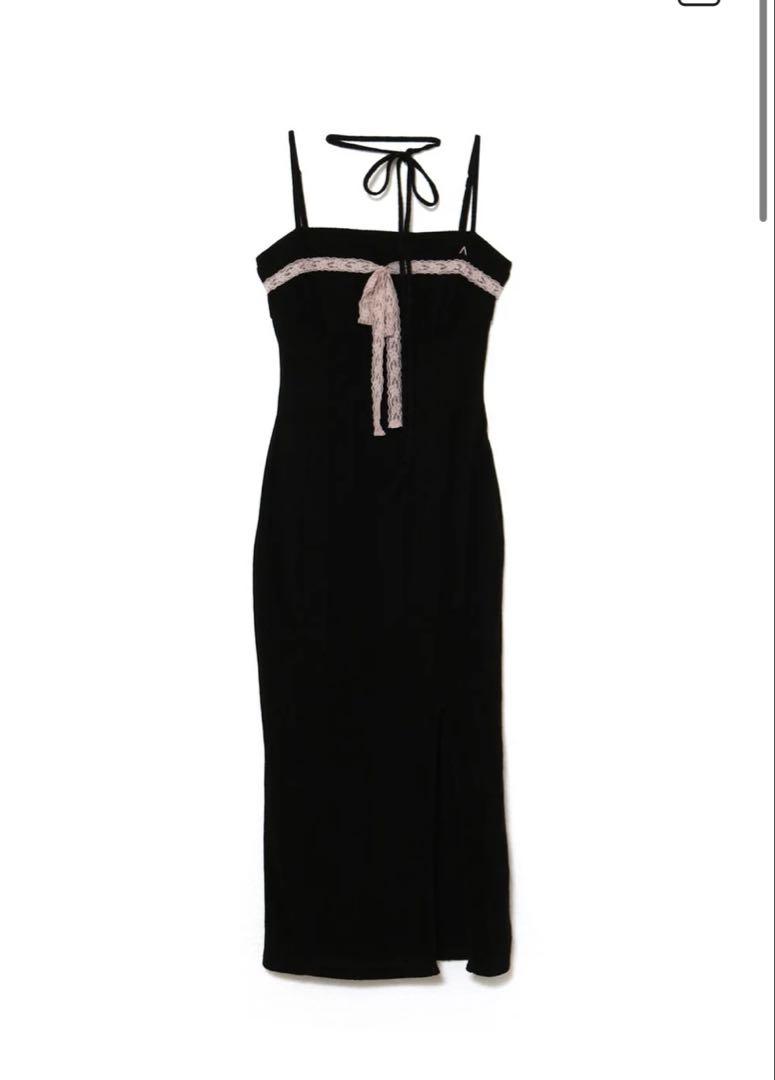 即日発送ブラックDella ribbon dress andmary