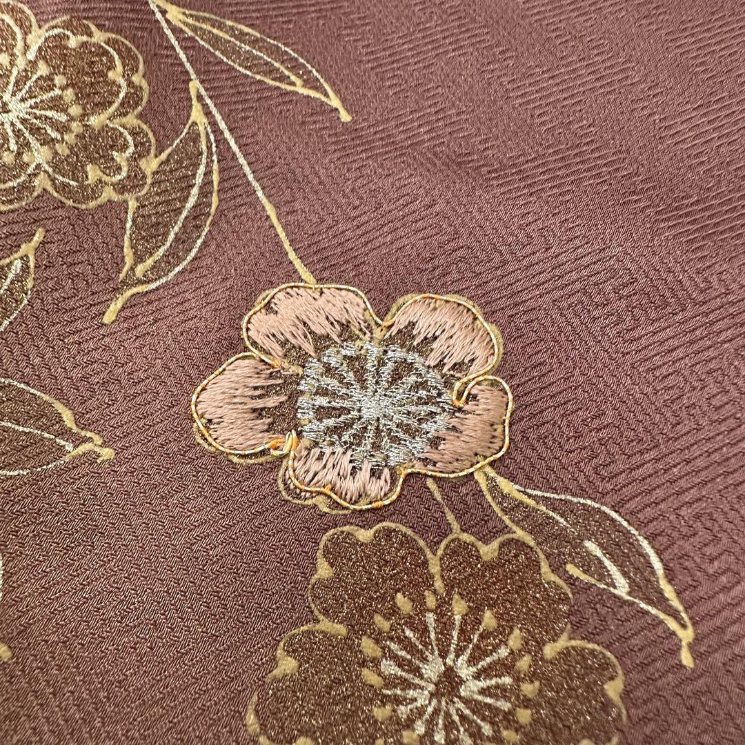 付下げ 刺繍に金駒 上品花模様 着物 正絹 紋なし 袷 広衿 RK-3961
