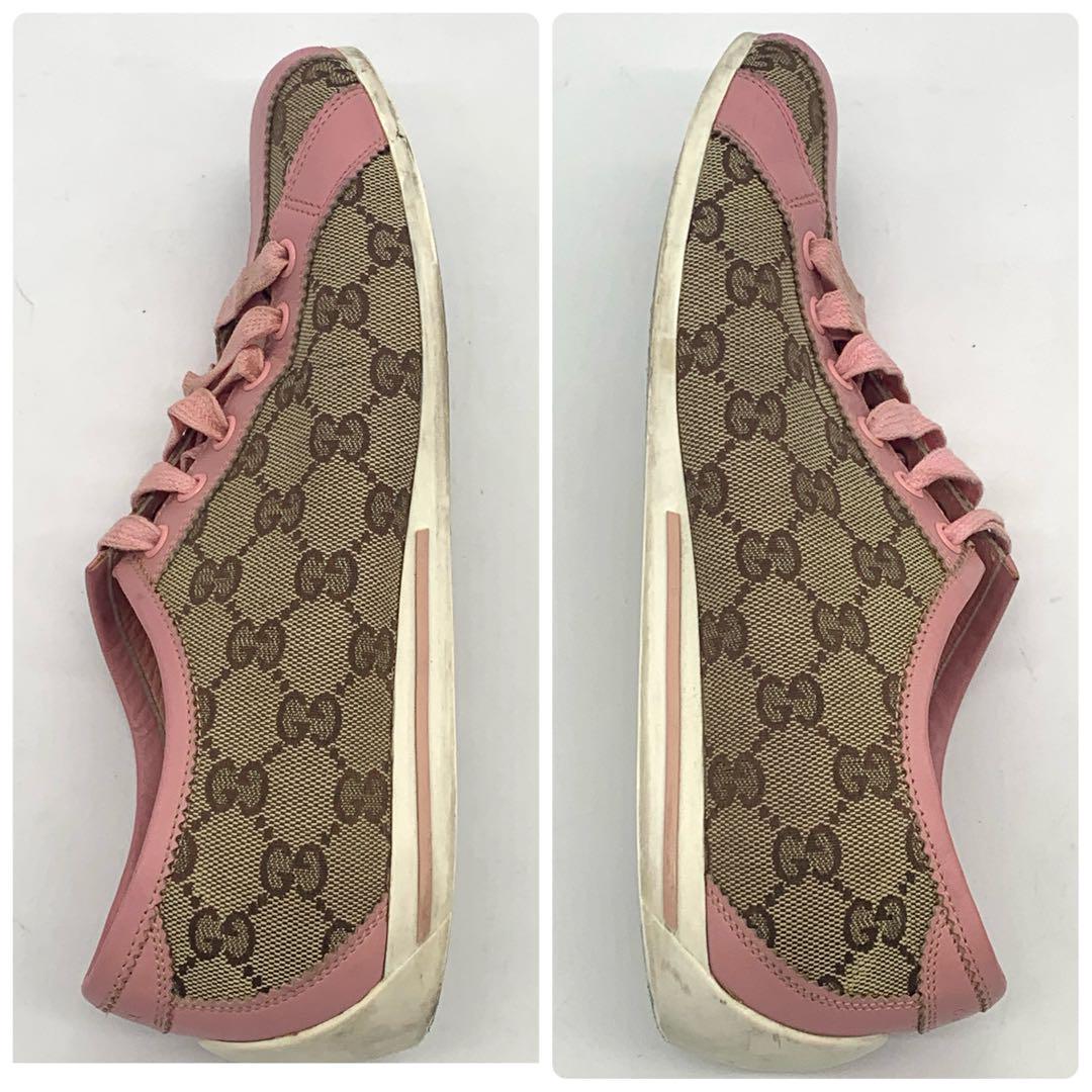 極希少　GUCCI　グッチ　スニーカー　キャンバス　レザー　23.5～24.0