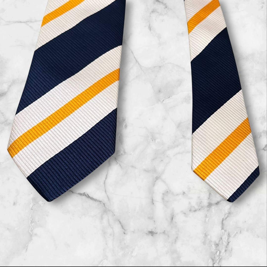 ◎美品◎★Drake's ★シルク★レジメンタル ★ネクタイ★ネイビー