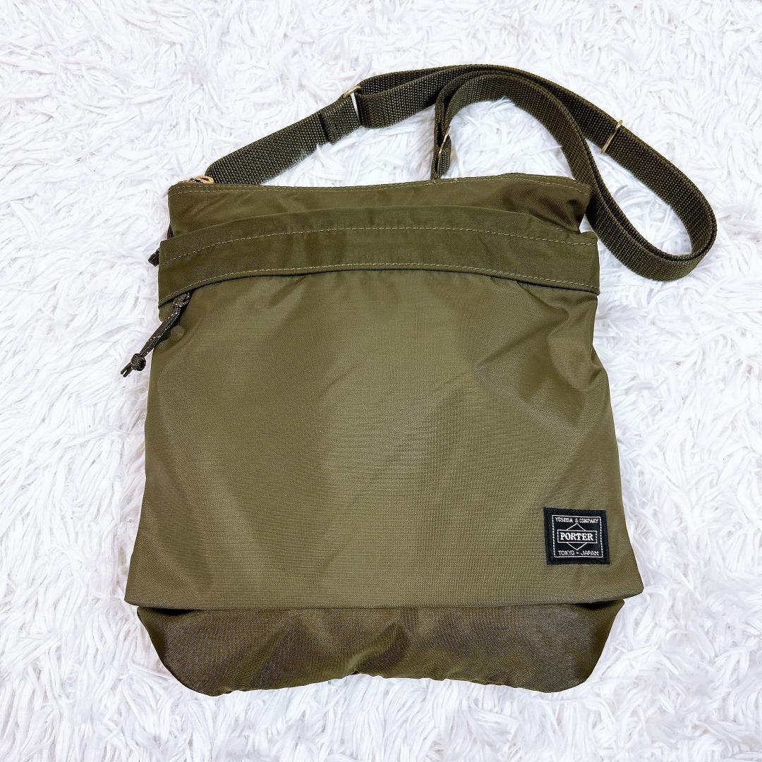 美品★ポーター フォース ショルダーバッグ サコッシュ カーキ PORTER