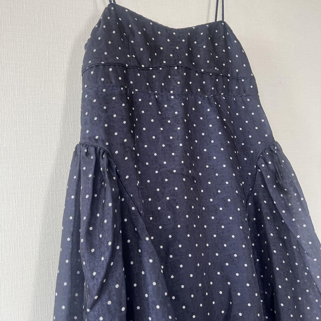 Mila Owen ネイビー ドット柄 キャミソールワンピース 美品　サイズ0