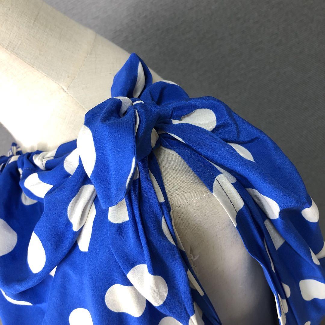 Vivienne Westwood ドット シルク ノースリーブロングワンピース