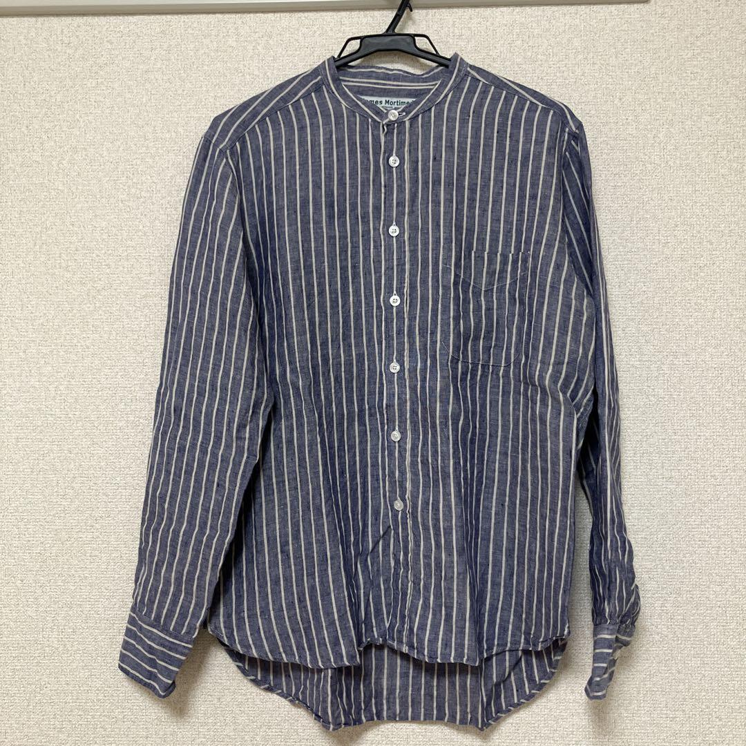 James Mortimer アイリッシュリネン ストライプシャツ 40