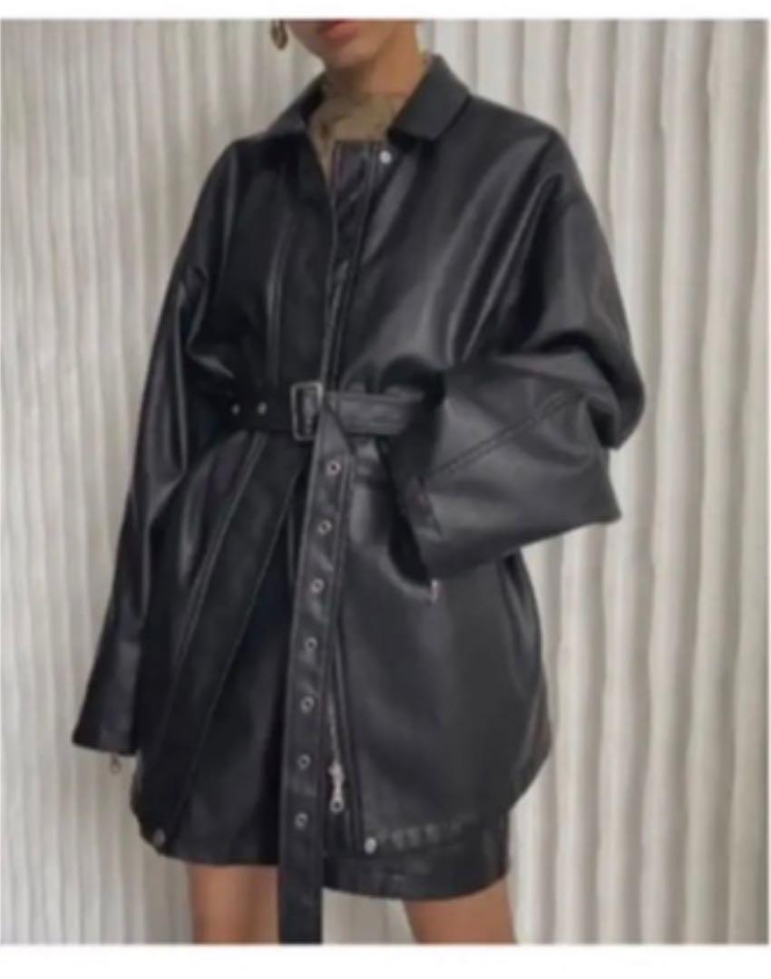 Ameri vintage フェイクレザージャケット