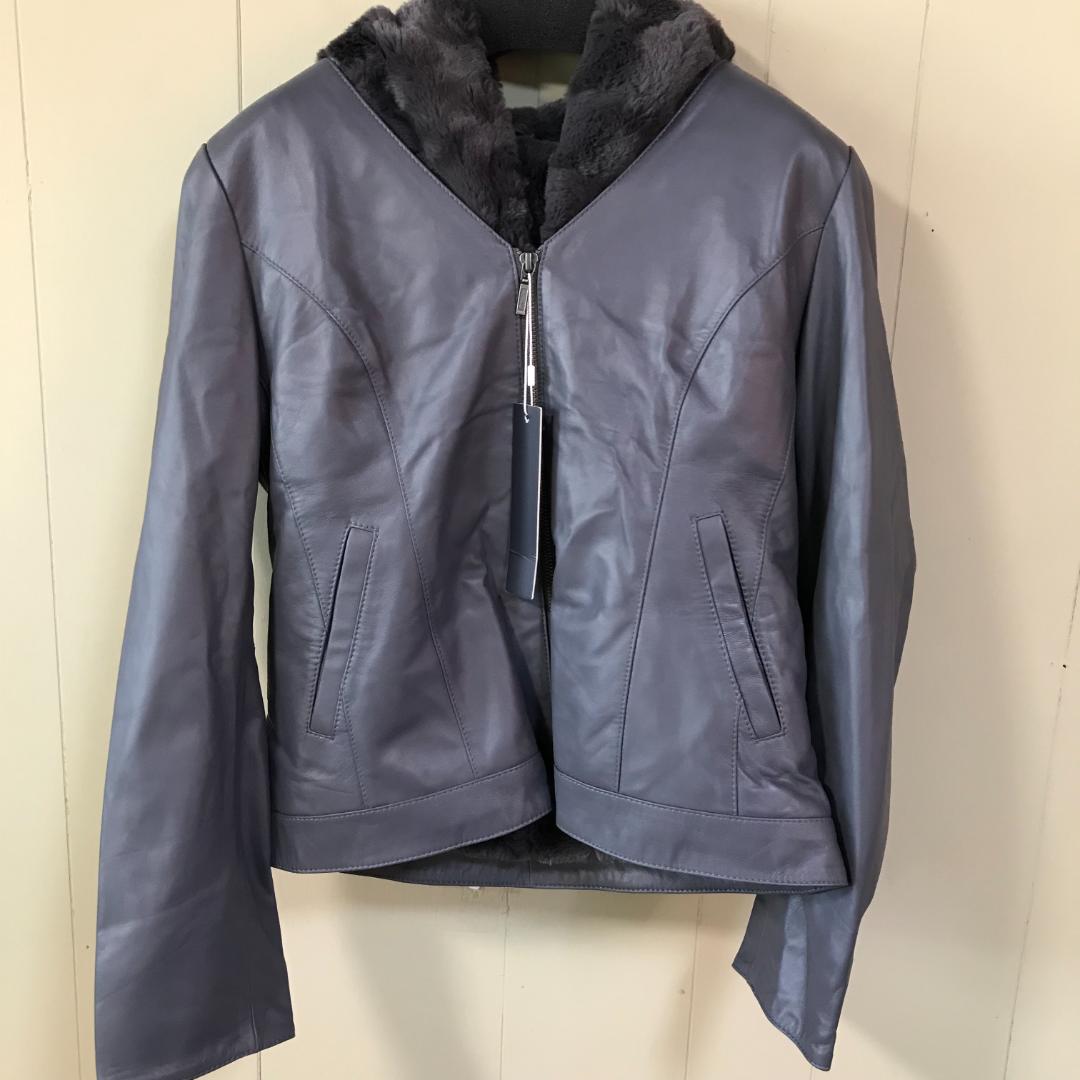 独創的 タQC4002 LetMeGlow ラムレザー3WAYジャケット チャコール M