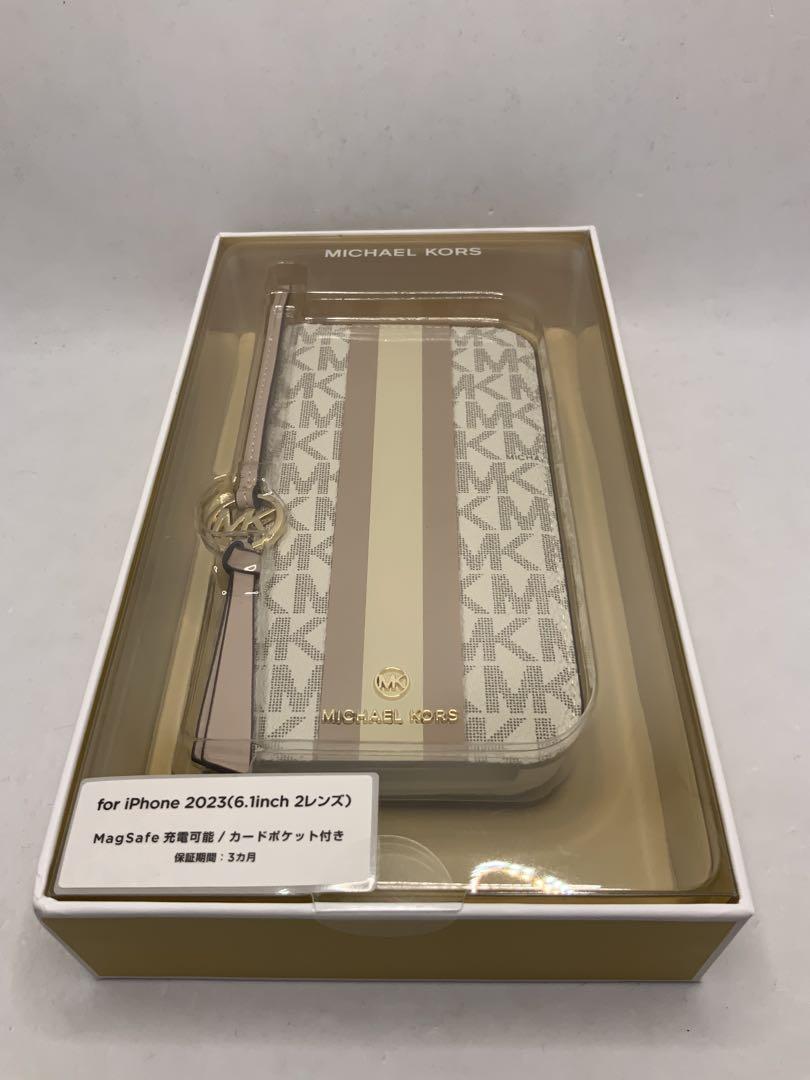 【新品】 マイケルコース iPhone 15 手帳型ケース　ストラップ付属