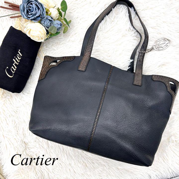 【カルティエ・Cartier】パイソン トートバック Cartier】トートバッグ マルチェロ ドゥ パイソン レザー レッド