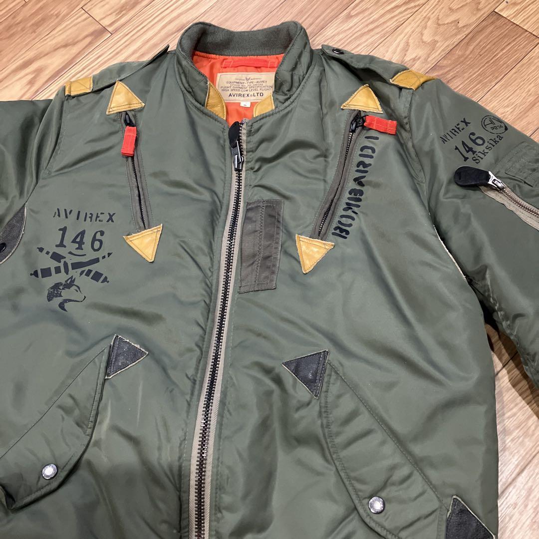 AVIREX フライトジャケット XL オリーブグリーン