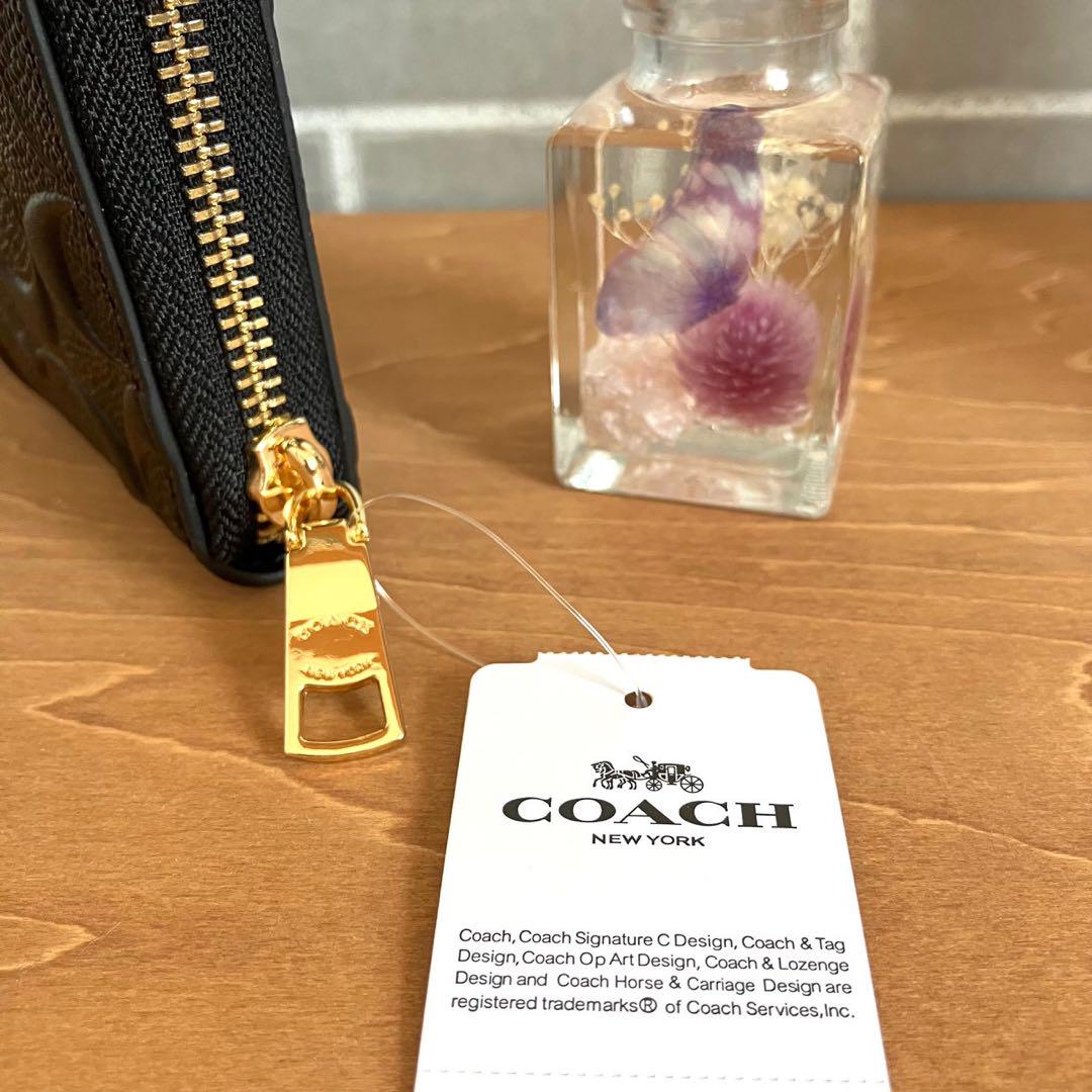 COACH ブラック 長財布 エンボス加工 COACH ブラック 長財布 エンボス加工