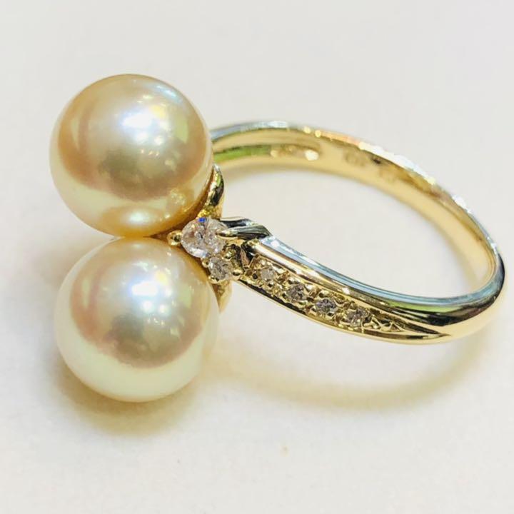 得価限定品 K18パールダイヤモンドリング0.15ct 4.34g JeWna-m41337470568 豊富な高品質