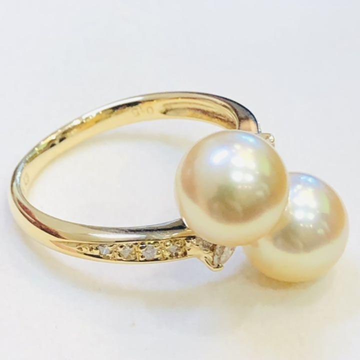 得価限定品 K18パールダイヤモンドリング0.15ct 4.34g JeWna-m41337470568 豊富な高品質