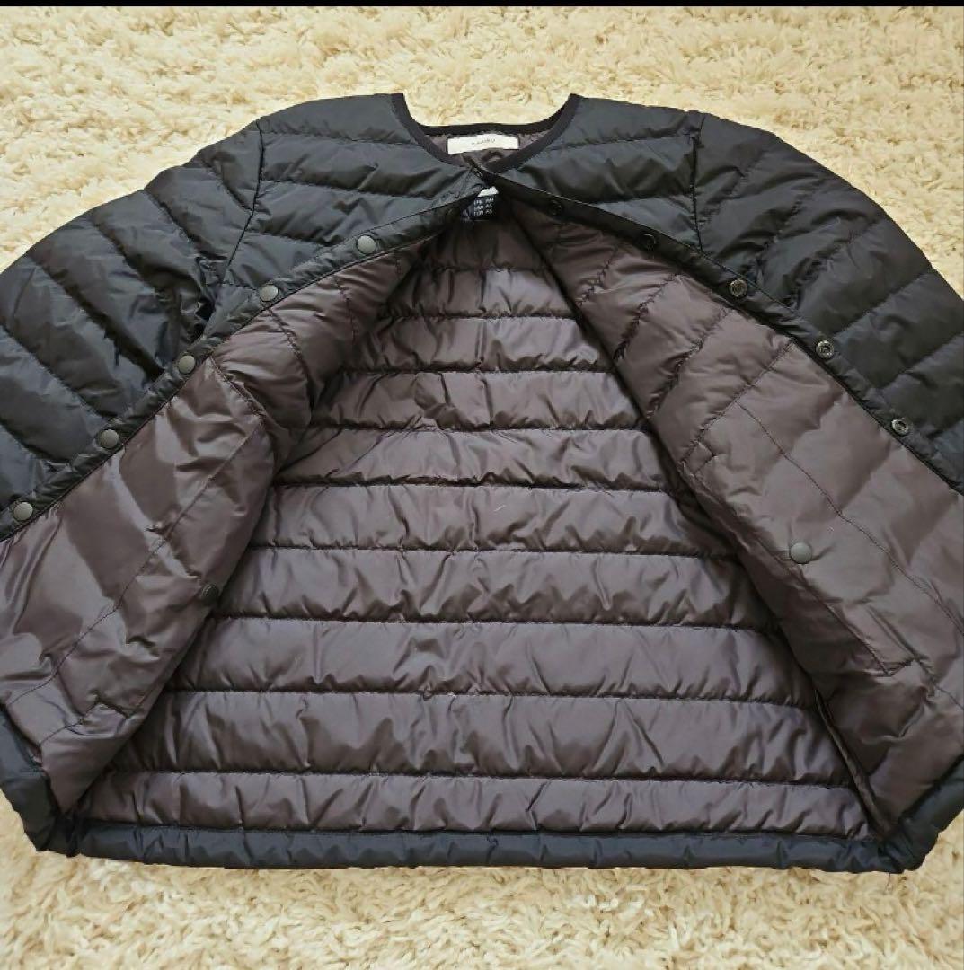 suadeo NANGA ノーカラー 薄ダウンコート ジャケット 黒 M