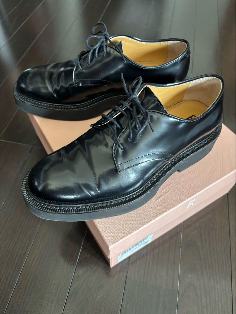 【1度のみ使用、靴底装着済み】ブラックレザー レースアップシューズ
