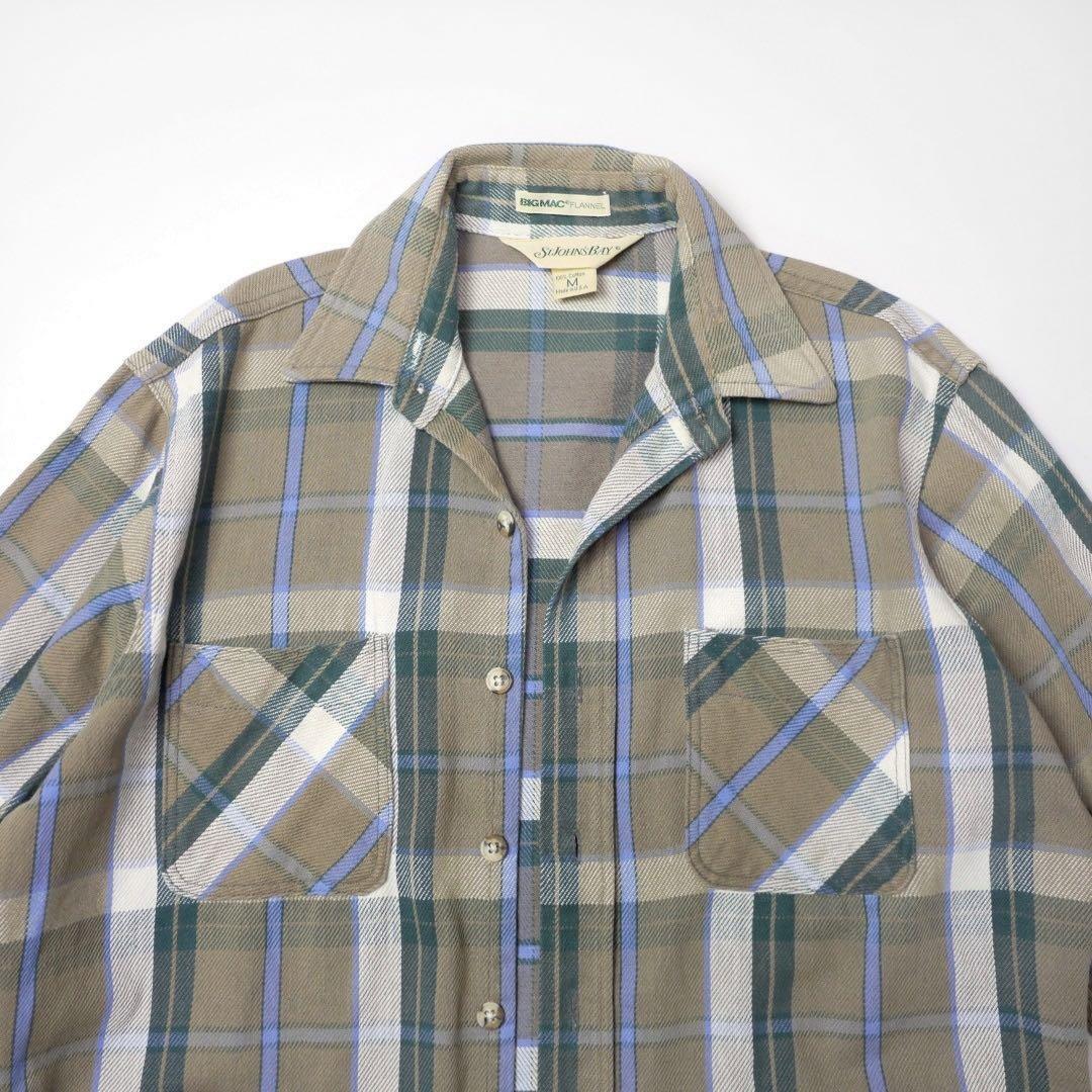 5。000円以上送料無料 ビンテージ セントジョンズベイ ビッグマック フェード ヘビーネルシャツM BIG MAC 店舗のリピーター率100 ％!