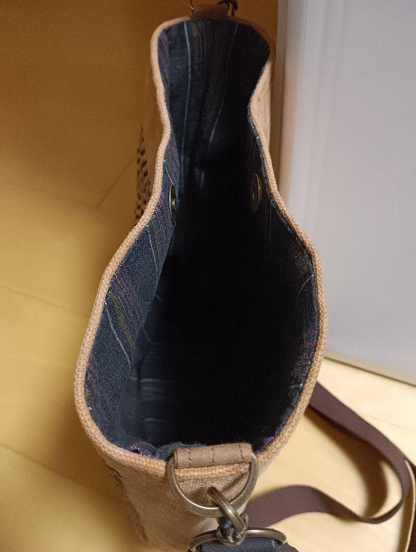 酒袋刺し子ショルダーバッグ(ハンドメイド） 柿渋染酒袋刺し子ショルダーバッグ(ハンドメイド） - メルカリ