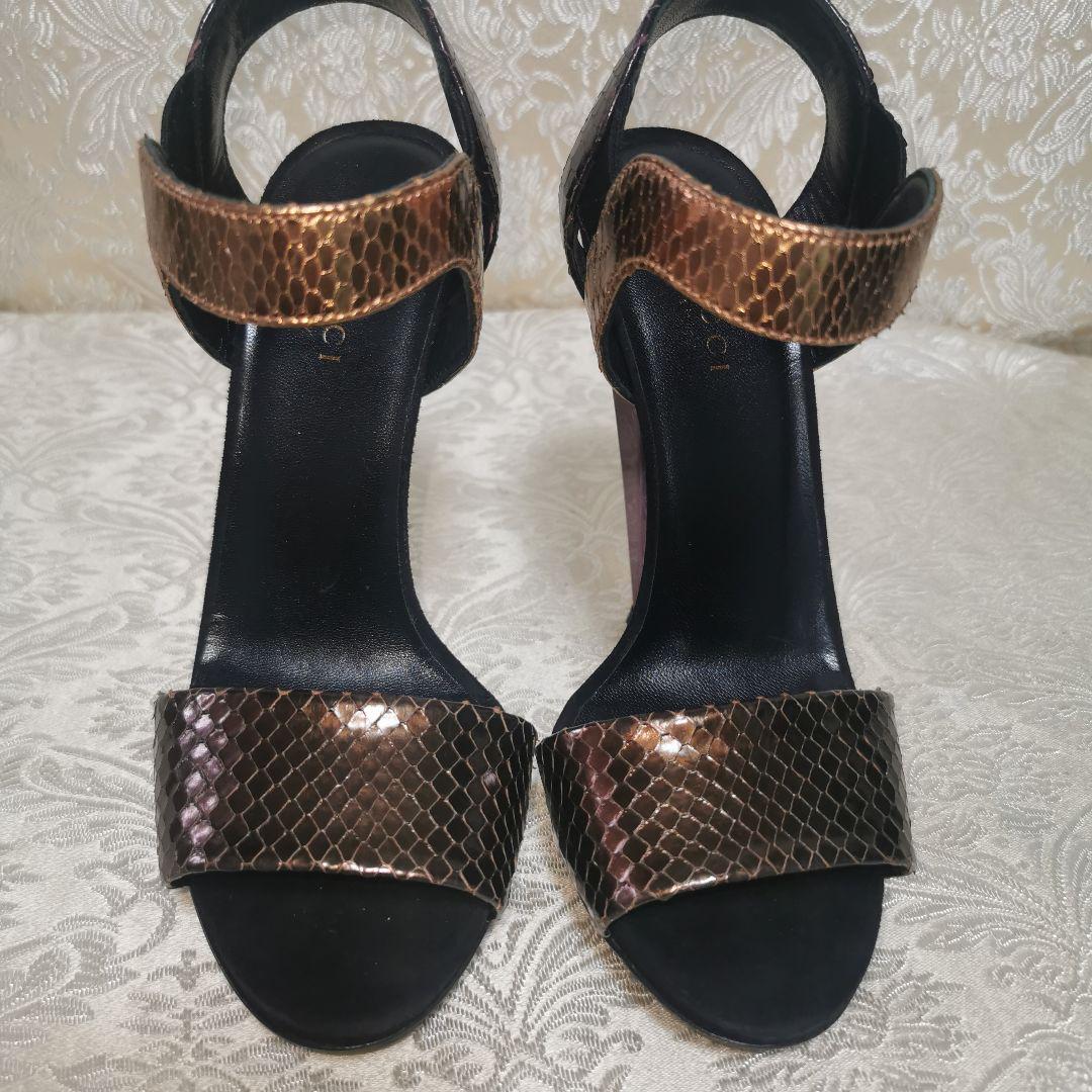 希少　レア　グッチ　GUCCI　ハイヒール　サンダル　パイソン　35½　22.5