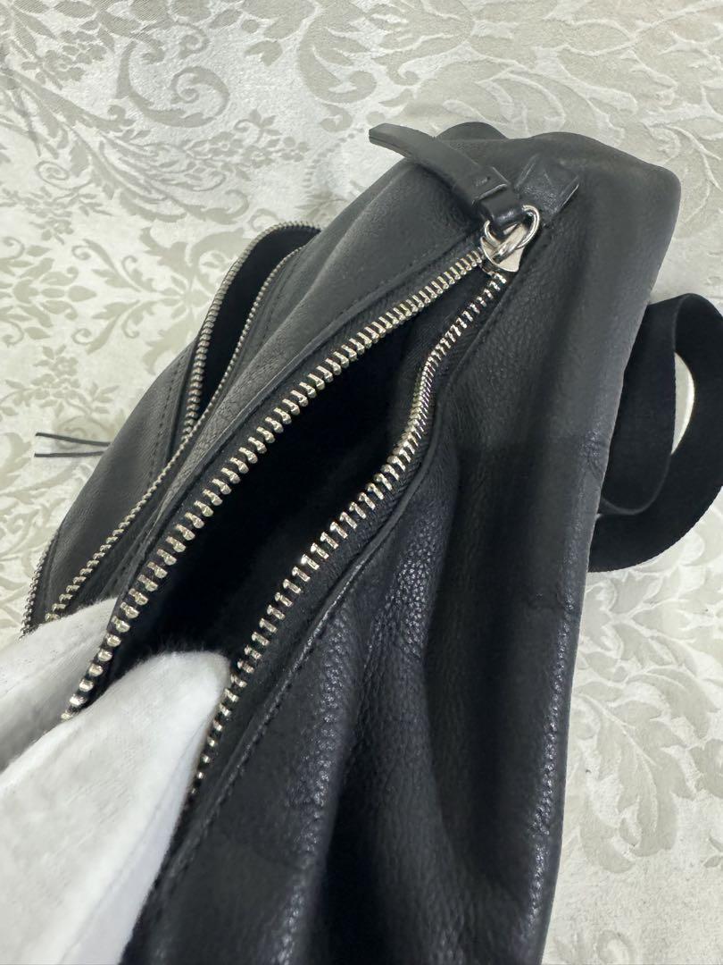 COACH コーチ トンプソンレザース リング ボディバッグ 黒 70360