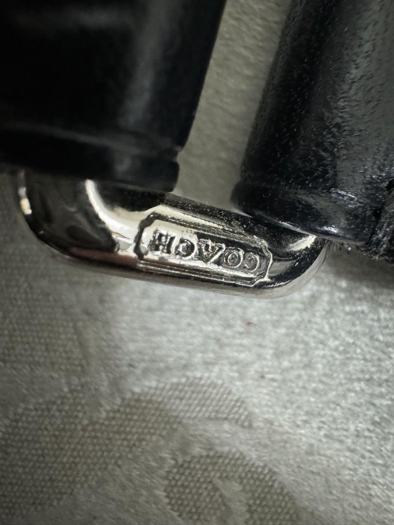 COACH コーチ トンプソンレザース リング ボディバッグ 黒 70360