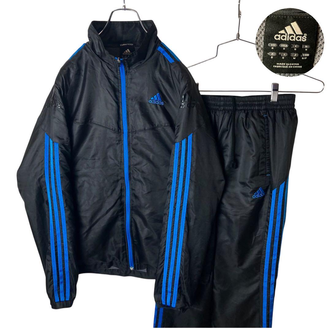 グッドデザイン古着adidasアディダスナイロンジャージセットアップ上下セット