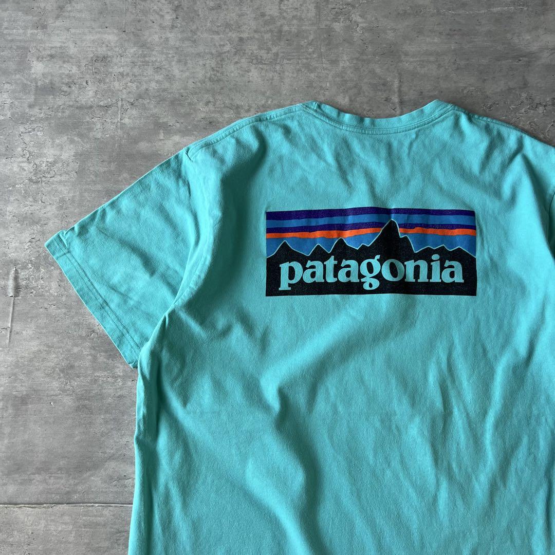 【希少XL、ターコイズ◎】patagoniaバックプリントTシャツ古着あいみょん