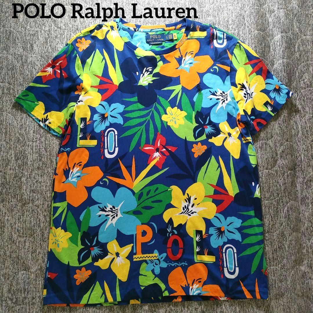 現行タグ POLO ラルフローレン トロピカル Tシャツ トップス 総柄 ロゴ