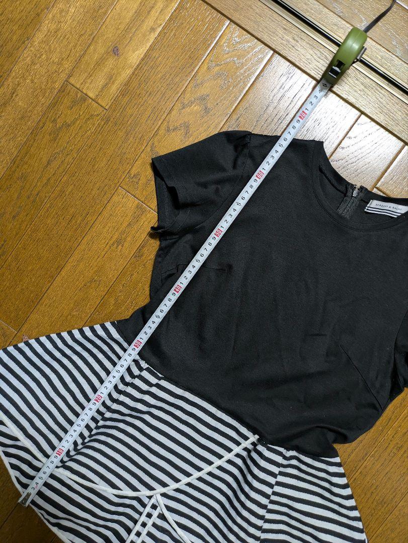 BORDERS at BALCONY半袖ボーダーズアットバルコニーペプラム38