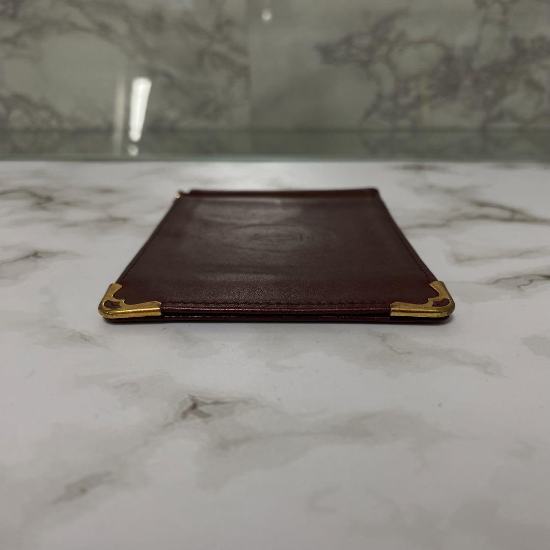 美品 90s Cartier カルティエ マネークリップ 本革 レザー 財布
