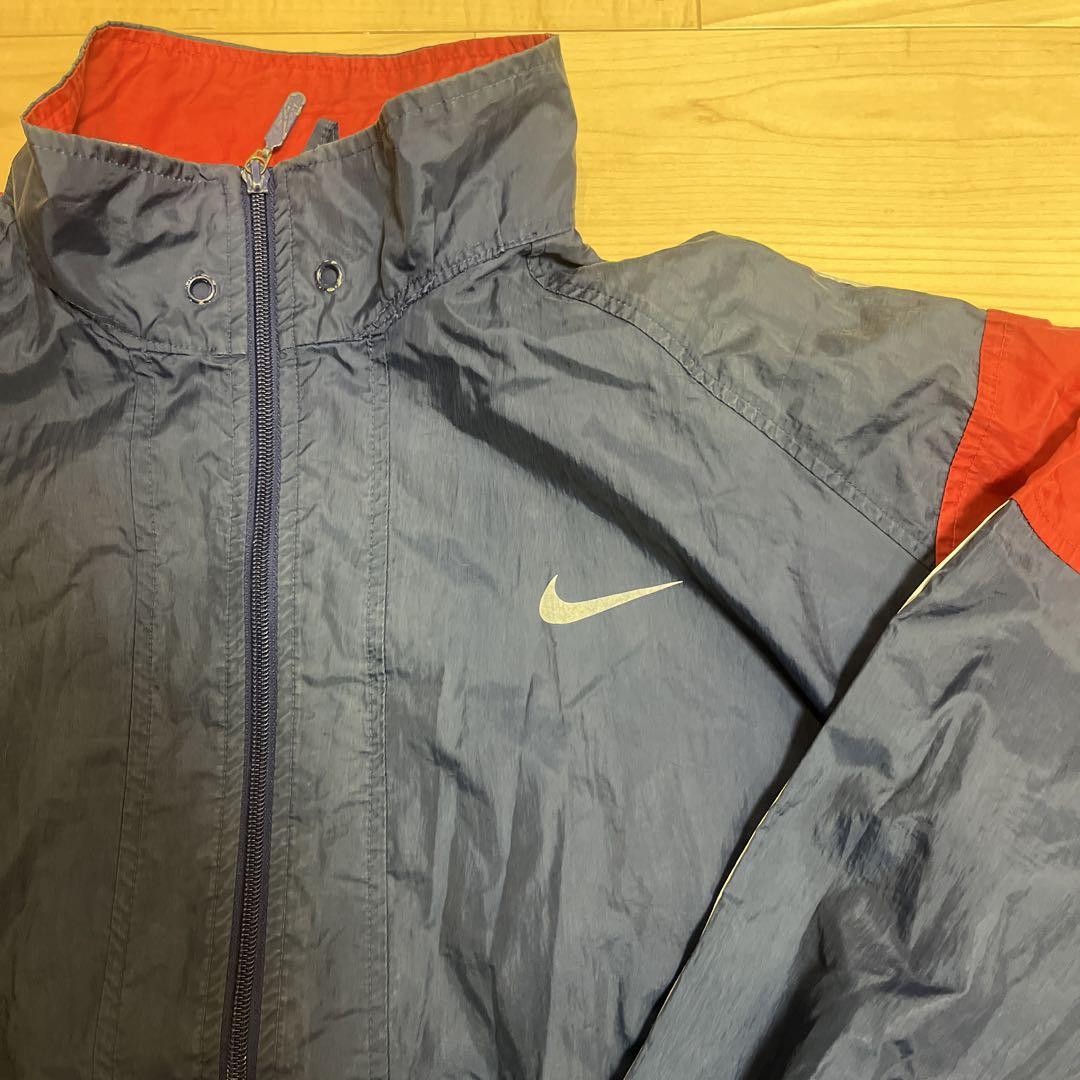 Nike ナイロンジャケット M ネイビー/レッド　90s