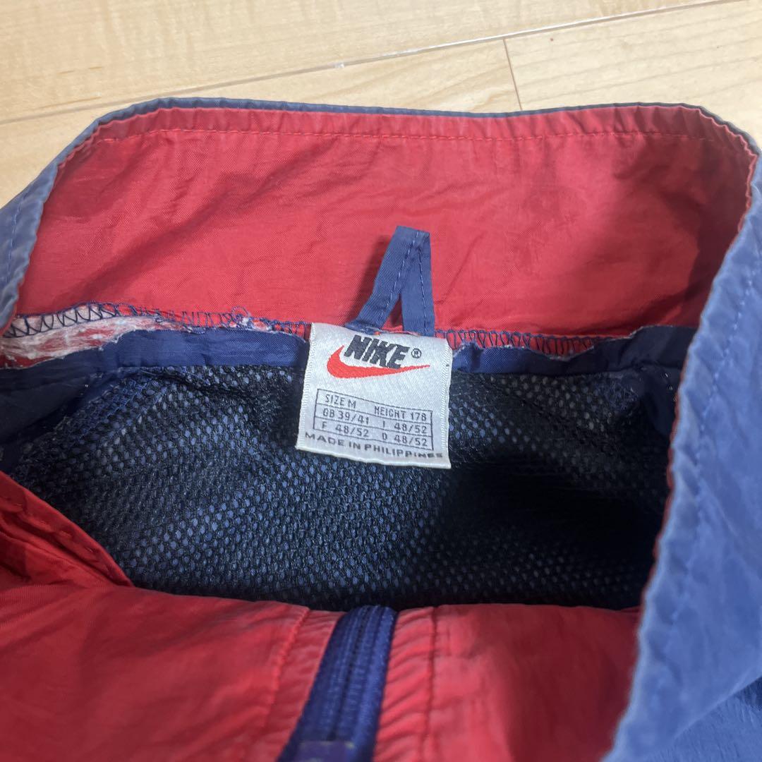 Nike ナイロンジャケット M ネイビー/レッド　90s