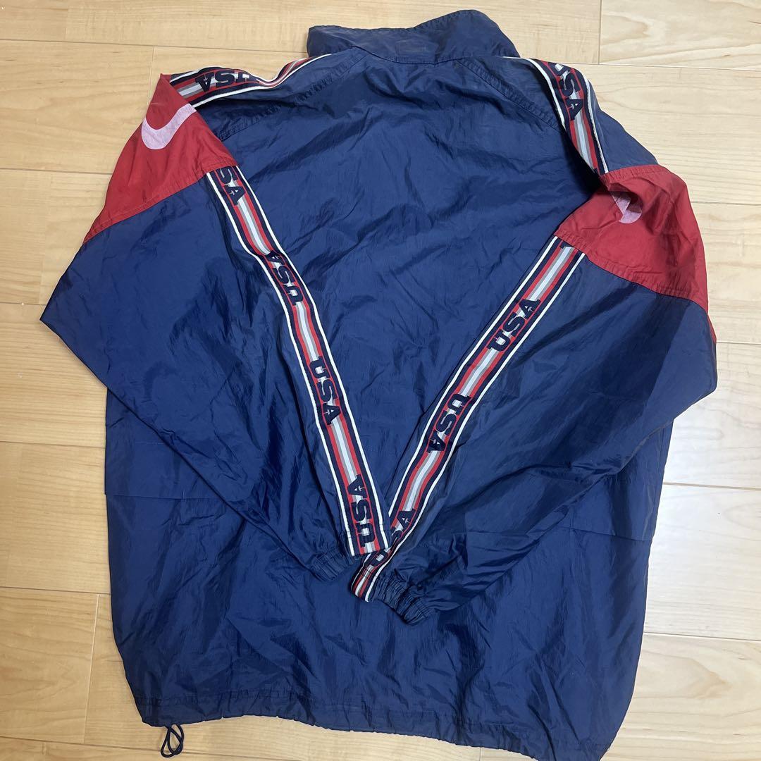 Nike ナイロンジャケット M ネイビー/レッド　90s