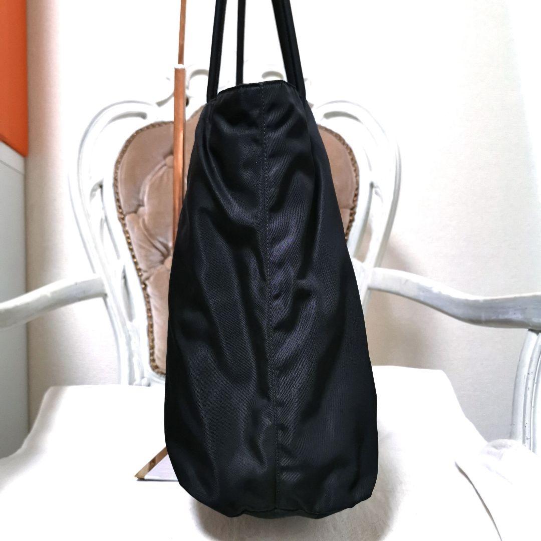 【美品】プラダPRADA 肩掛けトートバッグ 黒 ポコノ