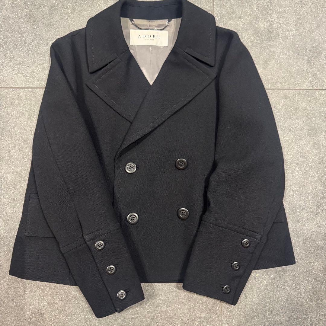 新品未使用アドーアギャパ生地ピーコートブラック定価6万2700円Mサイズ 新品未使用アドーアギャパ生地ピーコートブラック定価6万2700円Mサイズ