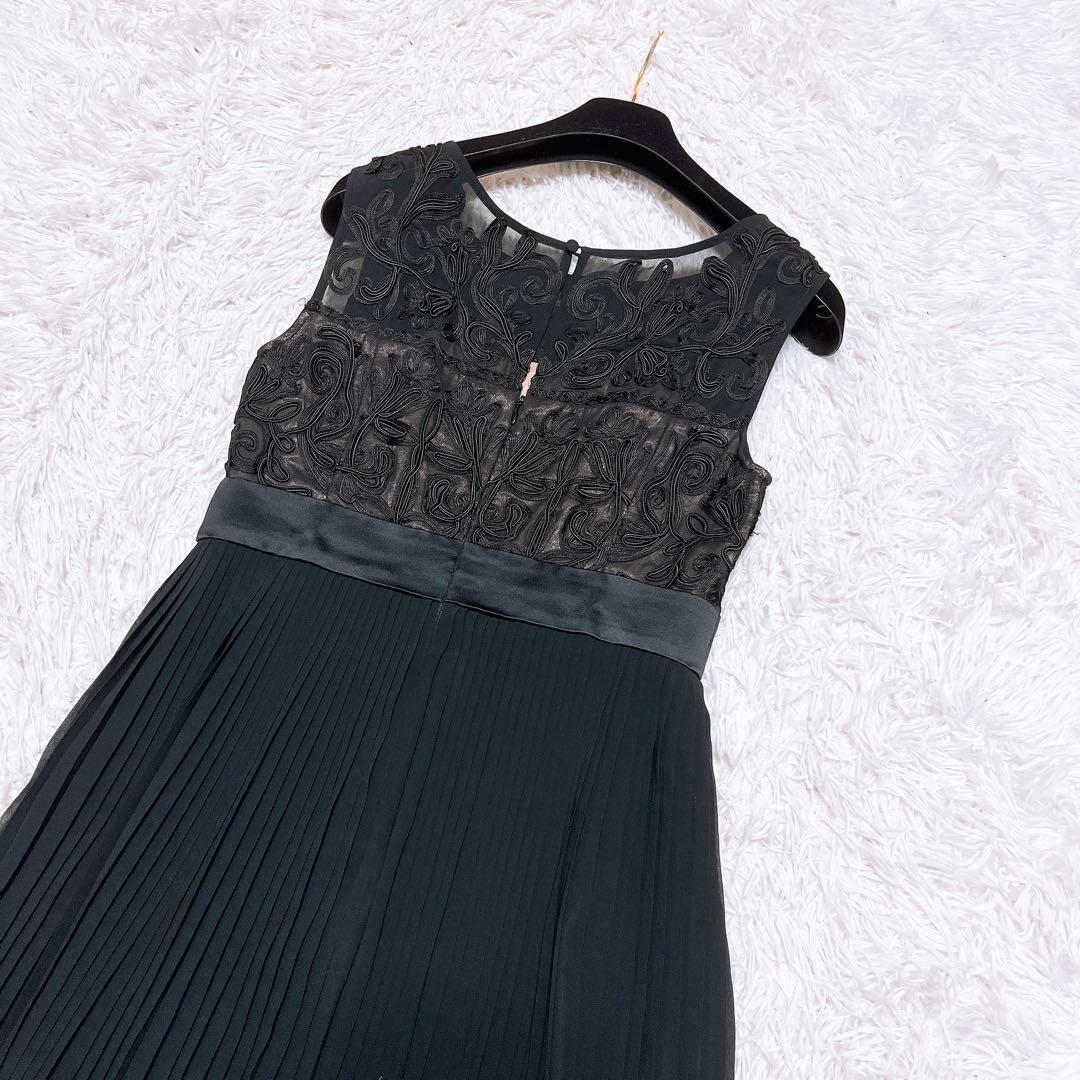 GRACE CLASS コード 刺繍 プリーツ ワンピース　ドレス ブラック