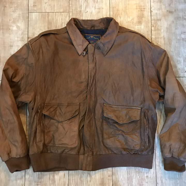 フライトジャケット アメリカ古着 ビンテージ レザージャケット 本革 M
