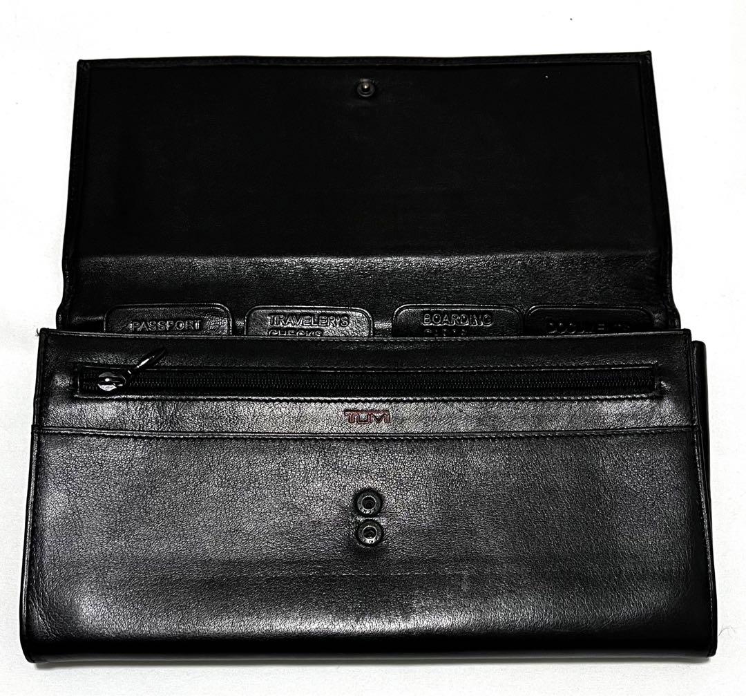 TUMI トゥミ パスポートウォレット トラベルドキュメント　ブラックレザー