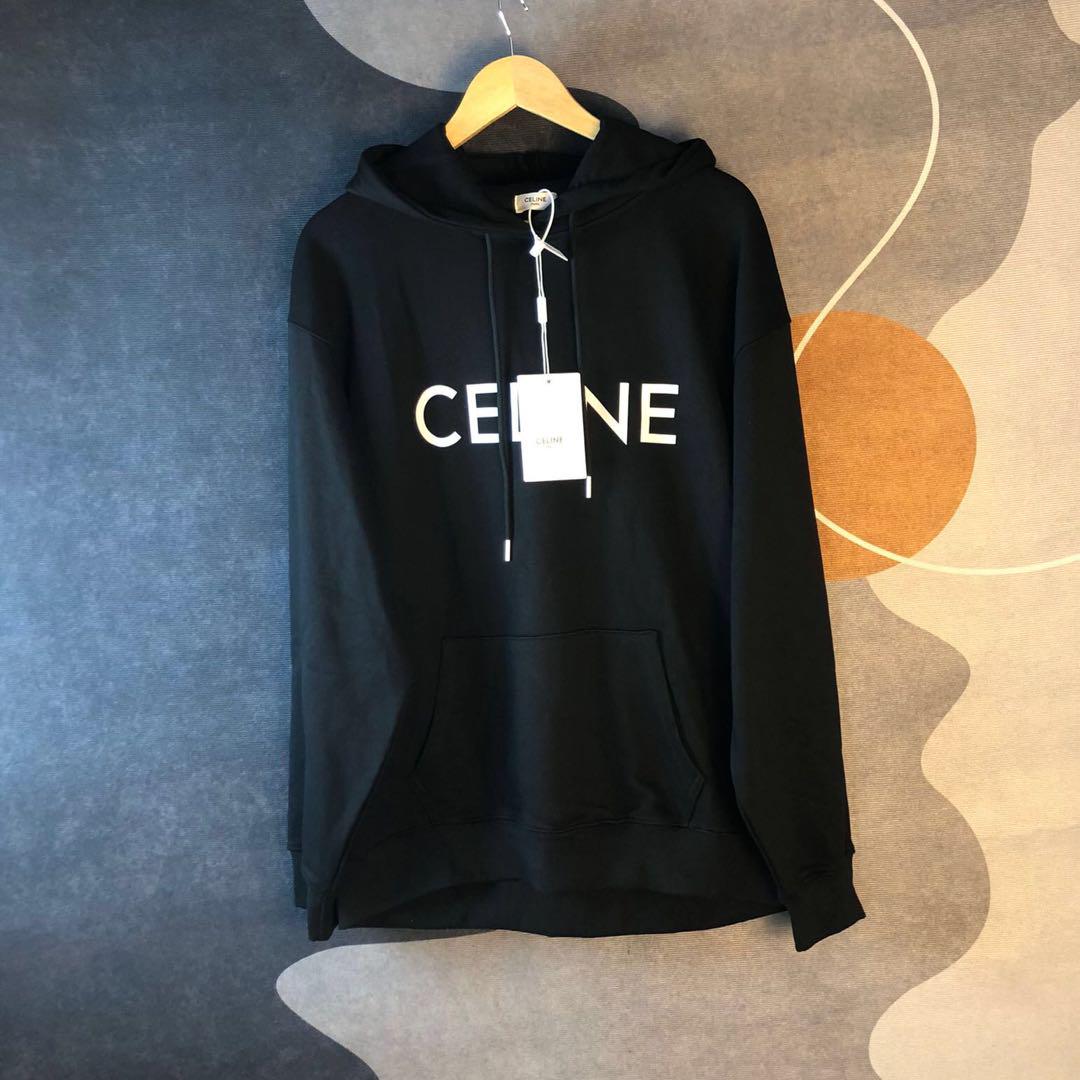 【極美品即日発送】CELINEセリーヌロゴ パーカー ブラックLサイズ