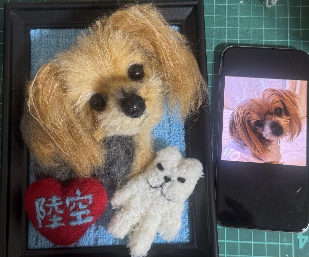 わんこ限定 うちの子プレート 羊毛フェルト作品