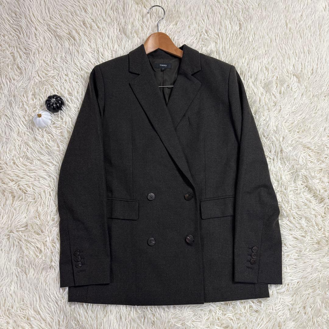 Theory セオリー セットアップ 4 ウール ダブルブレスト XLXL(LL)・theory GINKGOPHARMACY_COM