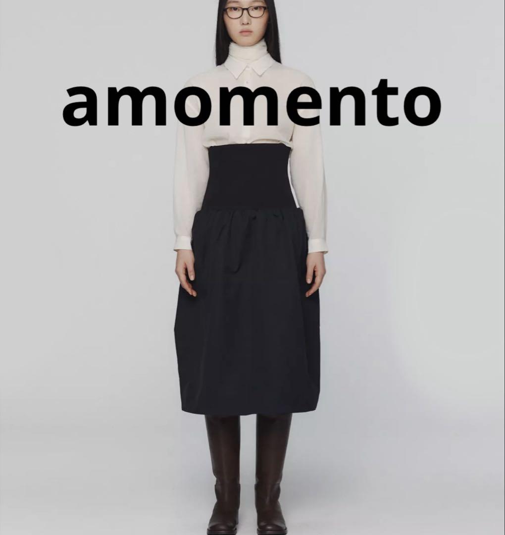 amomento アモメント シャーリングフレアミディアムスカート 韓国