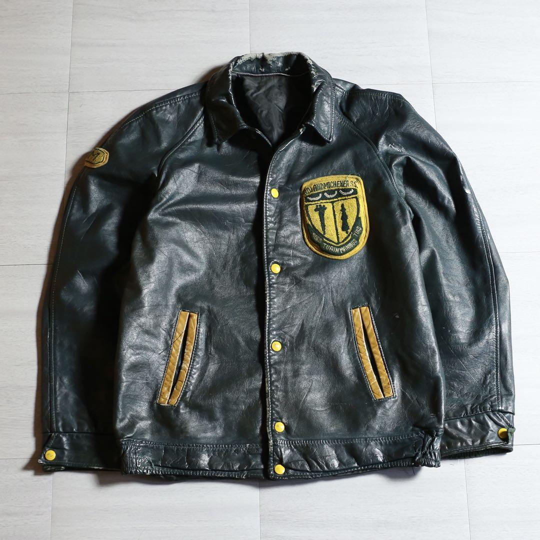 デザイン◎ 70s~ UNKNOWN Vintage Leather JKT