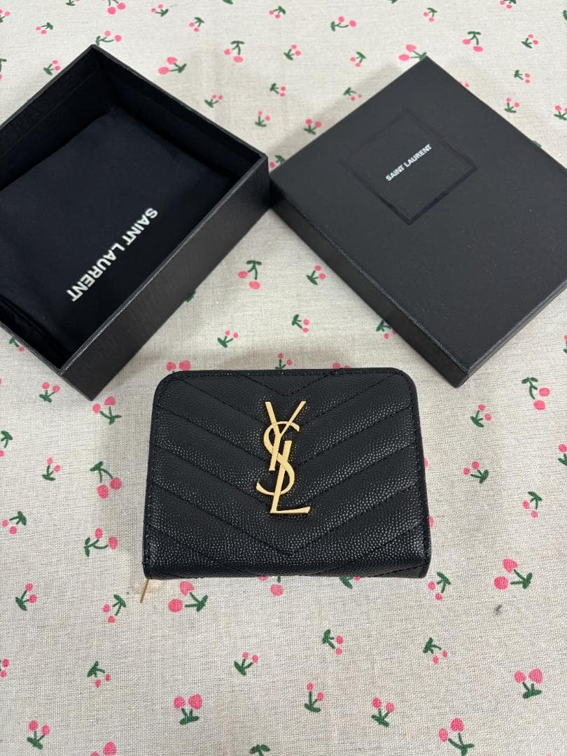 Saint Laurent ブラック 二つ折り財布