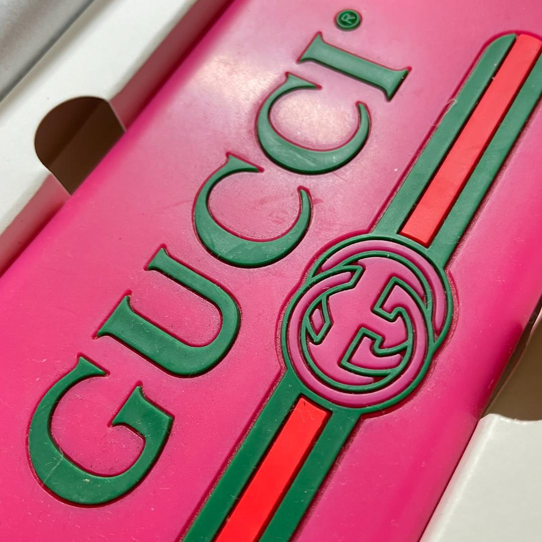 美品】GUCCI グッチ iPhoneケース ピンク シリコン GG - メルカリ