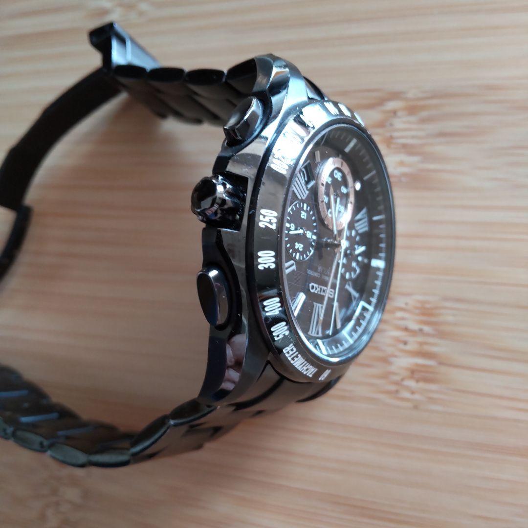 限定品 069/300 SEIKO 電波ソーラー クロノグラフ ブラック