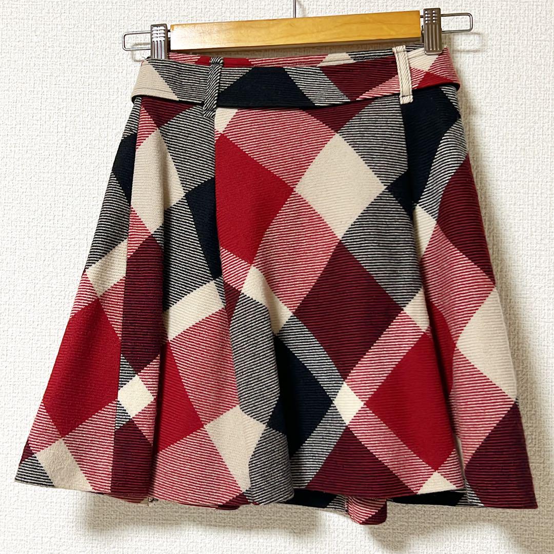 BURBERRY BLUE LABEL チェック柄フレアスカート